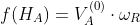 f(H_A)=V_A^{(0)}\cdot \omega_R