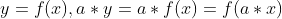y=f(x),a*y=a*f(x)=f(a*x)