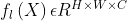 f_{l}\left ( X \right )\epsilon R^{H\times W\times C}