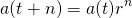 \ begin {align *} a（t + n）= a（t）r ^ n \ end {align *}