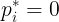 \large p_{i}^{*}=0