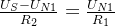 \frac{U_{S}-U_{N1}}{R_{2}}=\frac{U_{N1}}{R_{1}}