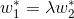 w_{1}^{*} = \lambda w_{2}^{*}