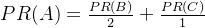 PR(A) = \frac{PR(B)}{2} + \frac{PR(C)}{1}