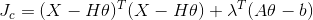 J_c = (X-H\theta )^T(X-H\theta )+\lambda ^T(A\theta -b)