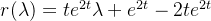 r(\lambda)=te^{2t}\lambda+e^{2t}-2te^{2t}