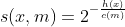 s(x,m) = 2^{-\frac{h(x)}{c(m)}}