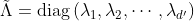 \tilde{\Lambda}=\operatorname{diag}\left(\lambda_{1}, \lambda_{2}, \cdots, \lambda_{d^{\prime}}\right)