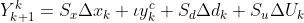 Y_{k+1}^k=S_x\Delta x_k+\iota y_k^c+S_d\Delta d_k+S_u\Delta U_k