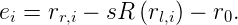 \large e_i=r_{r,i}-sR\left ( r_{l,i} \right )-r_0.