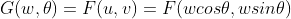 G(w,\theta ) = F(u,v)=F(wcos\theta ,wsin\theta )