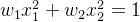 w_{1}x_{1}^2+w_{2}x_{2}^2=1