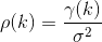 \rho (k)=\frac{\gamma (k)}{\sigma ^{2}}