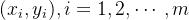 (x_i,y_i),i=1,2,\cdots,m