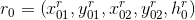 r_{0}=\left ( x_{01}^{r}, y_{01}^{r},x_{02}^{r},y_{02}^{r},h_{0}^{r}\right )