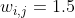 w_{i,j}=1.5