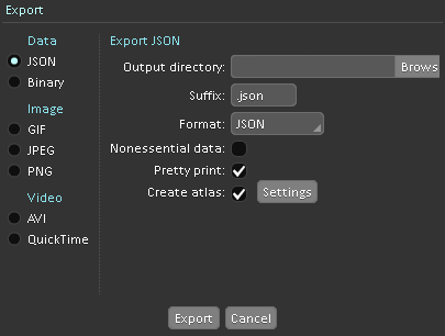 Export formats