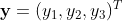 \textbf{y}=(y_{1},y_{2},y_{3})^{T}