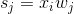s_j=x_iw_j