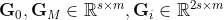 \textbf{G}_0,\textbf{G}_M\in \mathbb{R}^{s\times m},\textbf{G}_i\in \mathbb{R}^{2s\times m}