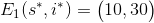 E_{1}(s^{*},i^{*})=\begin{pmatrix} 10,30 \end{pmatrix}