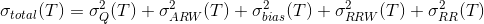 \sigma_{total} (T)=\sigma^{2}_{Q} (T)+\sigma^{2}_{ARW} (T)+\sigma^{2}_{bias} (T)+\sigma^{2}_{RRW} (T)+\sigma^{2}_{RR} (T)