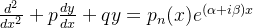 \frac{d^{2}}{dx^{2}}+p\frac{dy}{dx}+qy=p_{n}(x)e^{(\alpha+i\beta ) x}