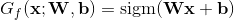 G_{f}(\mathbf{x} ; \mathbf{W}, \mathbf{b})=\operatorname{sigm}(\mathbf{W} \mathbf{x}+\mathbf{b})