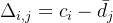 \Delta_{i,j}=c_i-\bar{d}_j