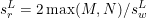 \small s ^L _r = 2 \max(M, N)/s^L_ w