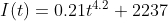 I(t)=0.21t^{4.2}+2237