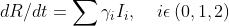 dR/dt = \sum \gamma _{i}I_{i},\: \: \: \: \: i\epsilon \left ( 0, 1, 2 \right )