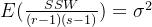 E(\frac{SSW}{(r-1)(s-1)})=\sigma^{2}