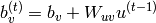 b_v^{(t)} = b_v + W_{uv} u^{(t-1)}