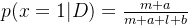 p(x=1|D) = \frac{m+a}{m+a+l+b}