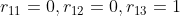 r_{11}=0,r_{12}=0,r_{13}=1