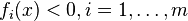 f_i(x) < 0, i = 1,\ldots,m