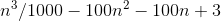 n^3{}/1000-100n^2{}-100n+3