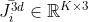 \bar{J_{i}^{3d}} \in \mathbb{R}^{K\times3}