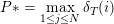 \small P* = \max_{1 \leq j \leq N}\delta_{T}(i)