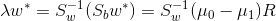 \lambda w^{*}=S_{w}^{-1}(S_{b}w^{*})=S_{w}^{-1}(\mu_{0}-\mu_{1})R