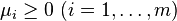 \mu_i \ge 0\ (i = 1,\ldots,m)