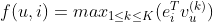 f(u,i)=max_{1\leq k\leq K}(e^T_iv^{(k)}_u)