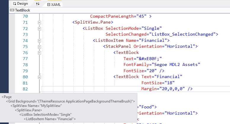 用于 XAML 编辑器的结构可视化工具