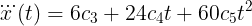 \large \dddot{x}(t)=6c_3+24c_4t+60c_5t^2