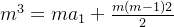 m^{3}=ma_{1}+\frac{m(m-1)2}{2}