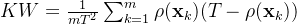 KW=\frac{1}{mT^2}\sum_{k=1}^{m}\rho(\mathbf{x}_k)(T-\rho(\mathbf{x}_k))