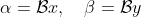 \alpha=\mathcal{B} x, \quad \beta=\mathcal{B} y