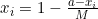 x_{i}=1-\frac{a-x_{i}}{M}