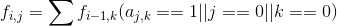 f_{i,j}=\sum f_{i-1,k}(a_{j,k}==1||j==0||k==0)